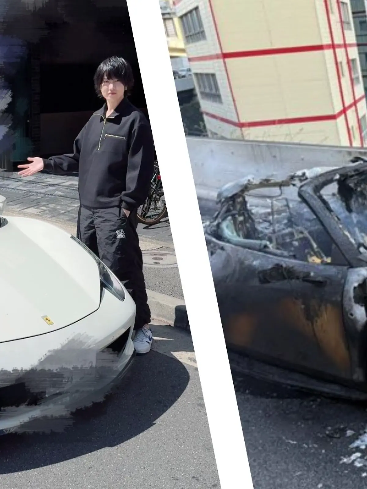 Bild zu: "Er spart zehn Jahre auf sein Traumauto – bei der ersten Spritztour fackelt der Ferrari ab"
