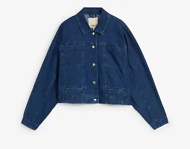 Oversized-Jeansjacke mit kurzem Schnitt