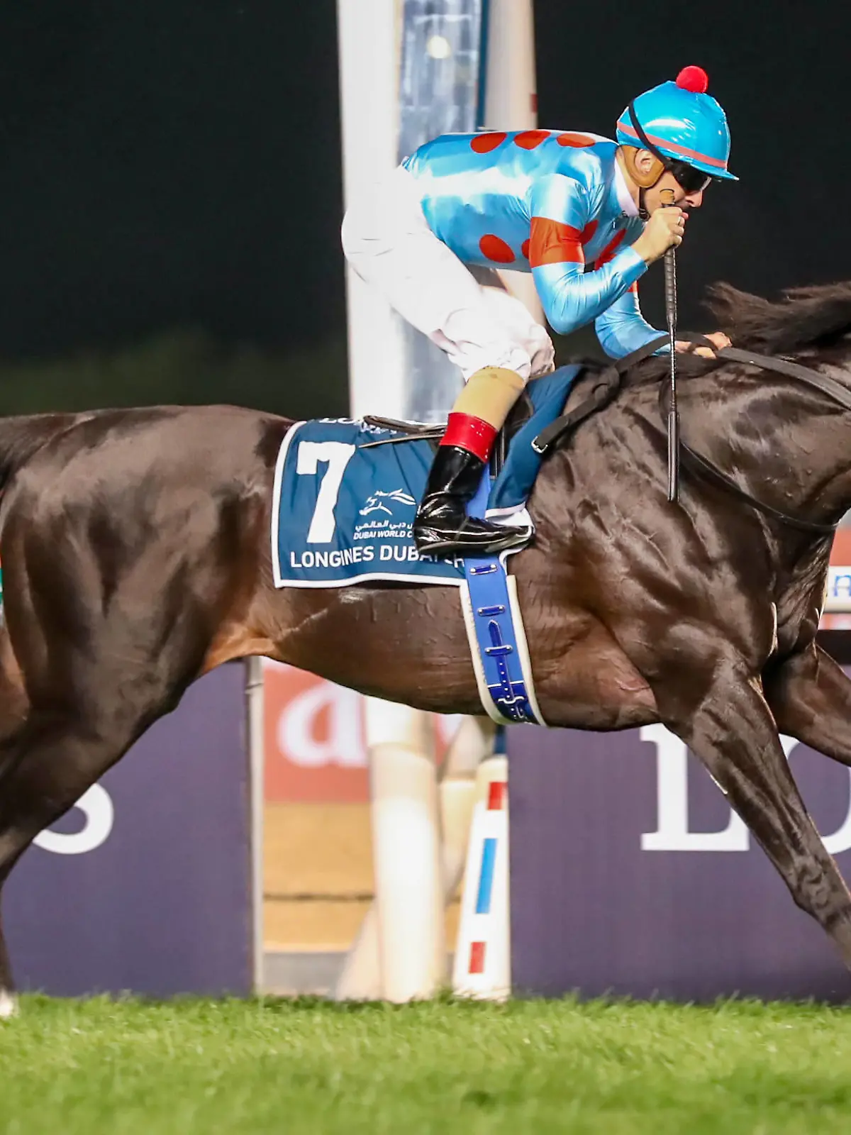 March 25, 2023, Dubai, UAE, USA: Equinox 7 ridden by Christrophe Lemaire wins the Sheema Classic Group 1 at Meydan Racecourse in Meydan, Dubai United Arab Emirates on March 25, 2023. Shamela Hanley/Eclipse Sportswire/CSM Dubai USA - ZUMAcs17 20230325_zaf_cs17_003 Copyright: xx