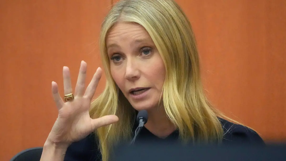 24.03.2023, USA, Park City: Gwyneth Paltrow sagt während ihres Prozesses aus. Paltrow wird in einer Klage beschuldigt, während eines Familienski-Urlaubs im Jahr 2016 mit einem Skifahrer zusammengestoßen zu sein, wodurch dieser einen Hirnschaden und vier gebrochene Rippen erlitt. Foto: Rick Bowmer/AP Pool/dpa +++ dpa-Bildfunk +++