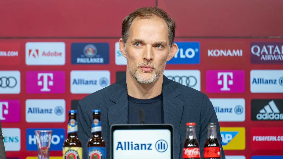 Cheftrainer Thomas Tuchel FC Bayern Muenchen, FC Bayern Muenchen Pressekonferenz zum Trainerwechsel, 25.03.2023 DFB regulations prohibit any use of photographs as image sequences and/or quasi-video Muenchen Bayern Deutschland *** Head coach Thomas Tuchel FC Bayern Muenchen , FC Bayern Muenchen press conference on change of coach, 25 03 2023 DFB regulations prohibit any use of photographs as image sequences and or quasi video Muenchen Bayern Germany Copyright: xkolbert-press/UlrichxGamelx