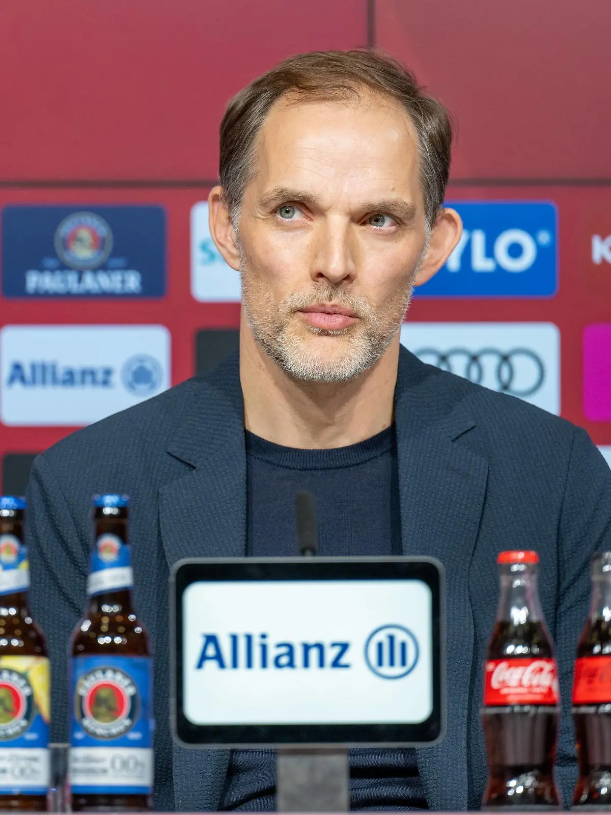Cheftrainer Thomas Tuchel FC Bayern Muenchen, FC Bayern Muenchen Pressekonferenz zum Trainerwechsel, 25.03.2023 DFB regulations prohibit any use of photographs as image sequences and/or quasi-video Muenchen Bayern Deutschland *** Head coach Thomas Tuchel FC Bayern Muenchen , FC Bayern Muenchen press conference on change of coach, 25 03 2023 DFB regulations prohibit any use of photographs as image sequences and or quasi video Muenchen Bayern Germany Copyright: xkolbert-press/UlrichxGamelx