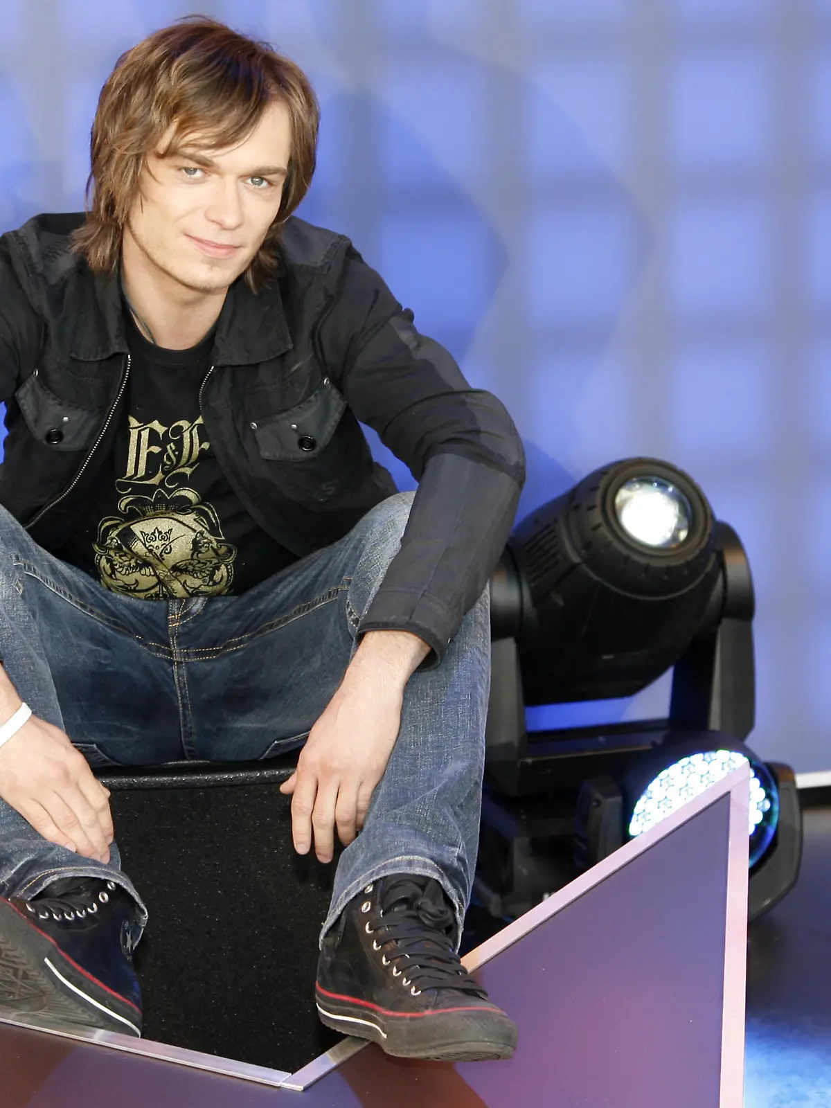 DSDS-2008 Gewinner Thomas Godoj posiert am Donnerstag (22.05.2008) in Hamburg während der Proben zur "Countdown für Belgrad"-Show. Die ARD zeigt am Samstag (24.05.2008) die Show "Countdown für Belgrad" von der Reeperbahn in Hamburg im Vorfeld des 53. "Eurovision Song Contest". Foto: Sebastian Widmann dpa/lno  +++(c) dpa - Report+++
