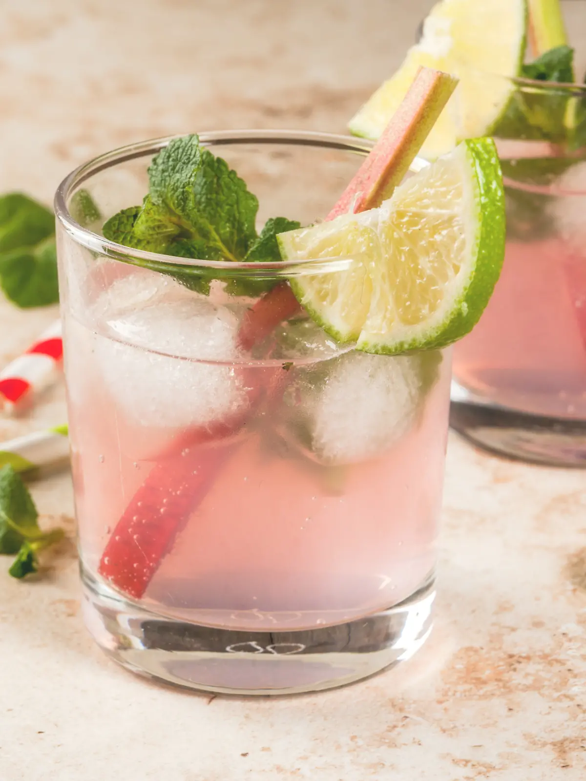 Dieses fruchtige Spritz-Getränk schmeckt einfach köstlich! Kennt ihr schon den Rhabarber-Spritz mit Limette und Minze?