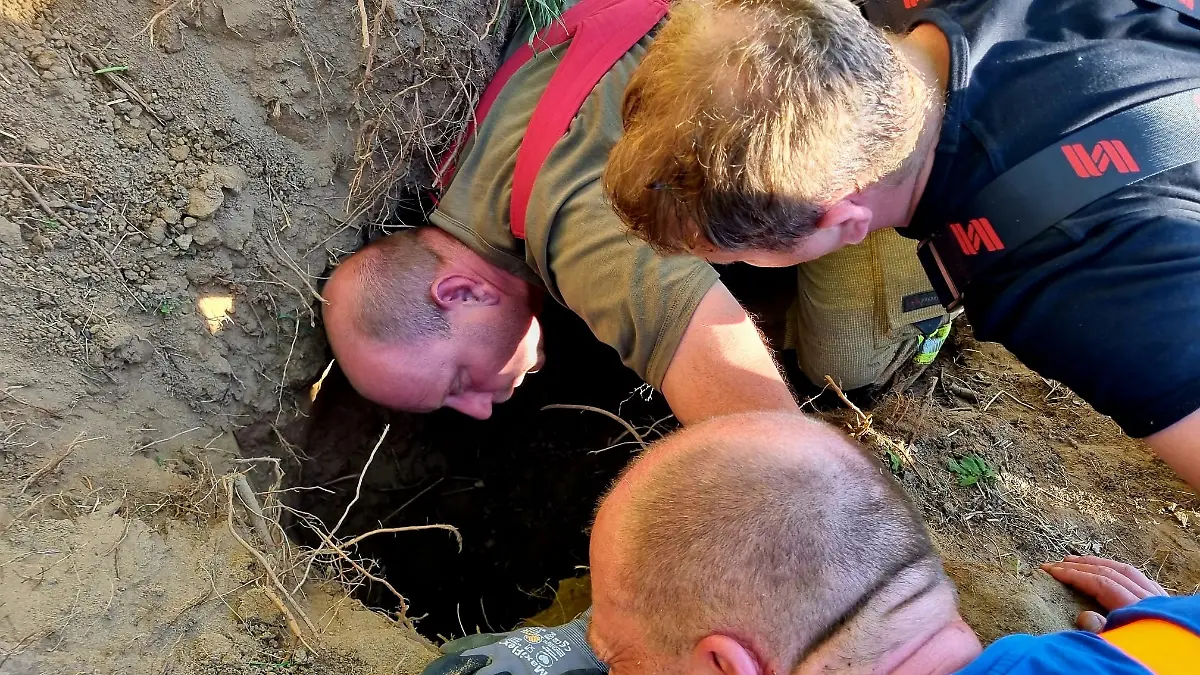 Die Freiwillige Feuerwehr befreite das Tier aus einem Dachsbau.