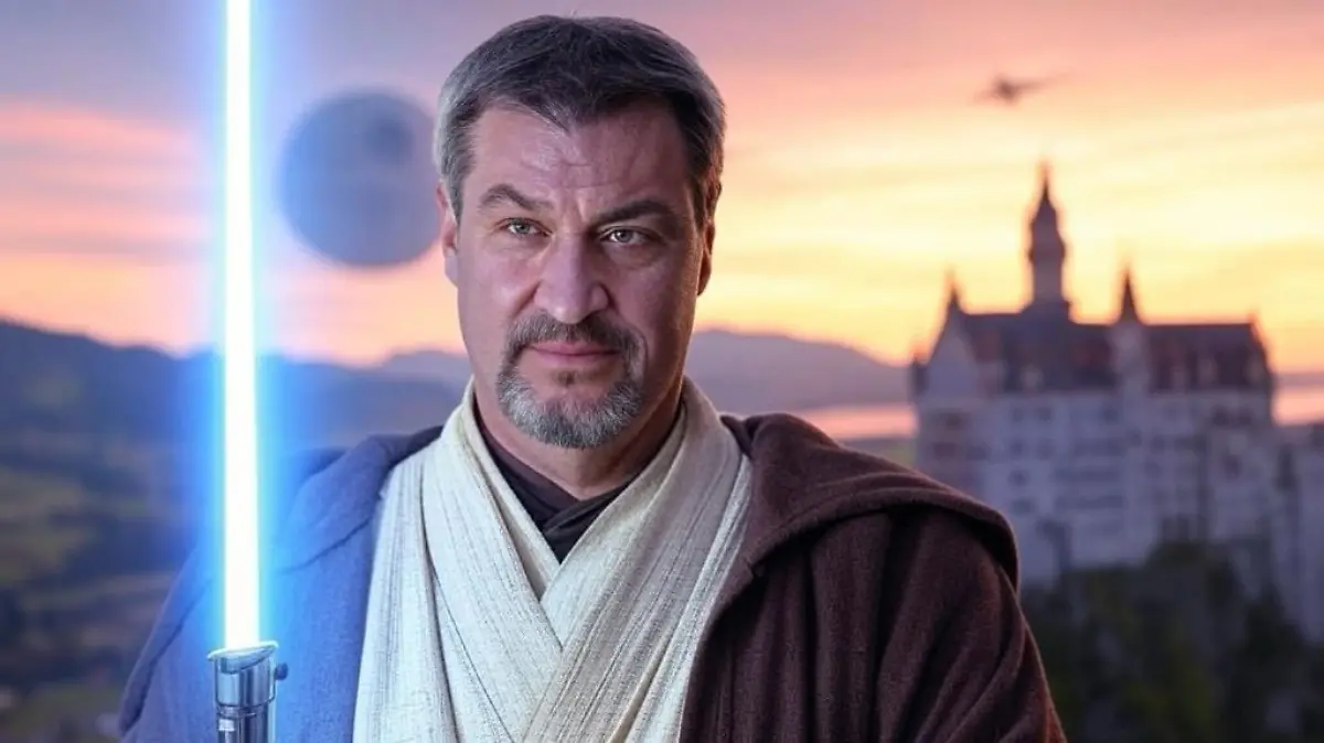 Markus Söder postet Stars-Wars-Fotos, die KI-generiert sind.