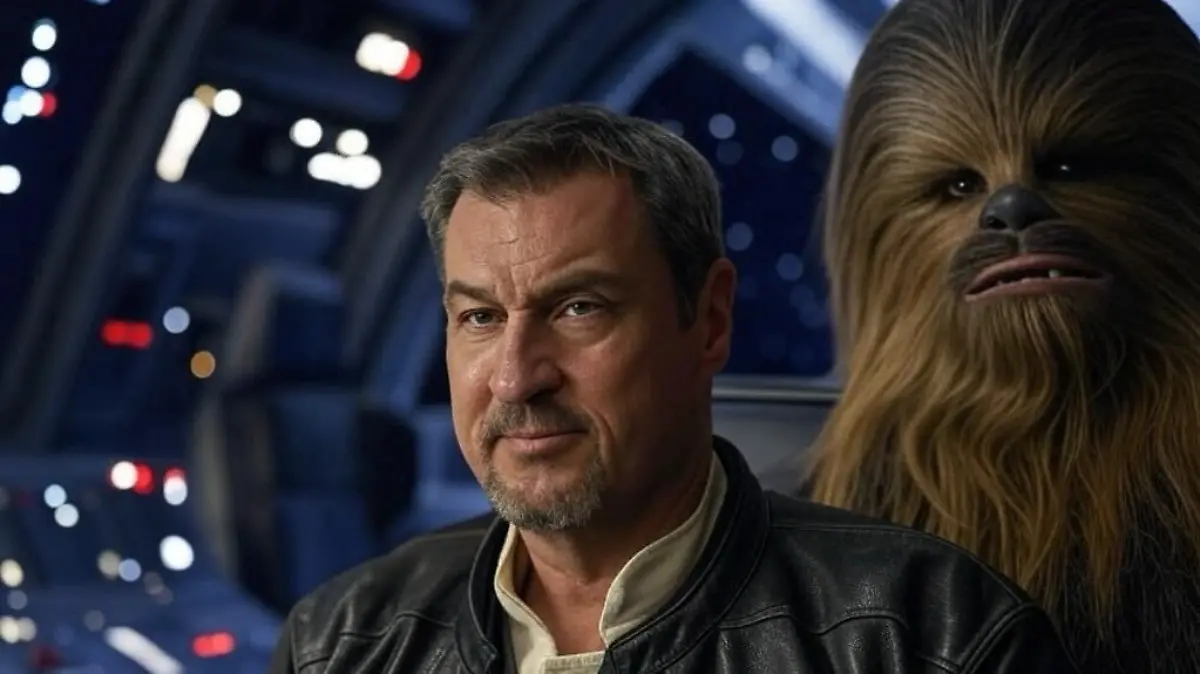 Markus Söder postet Stars-Wars-Fotos, die KI-generiert sind.