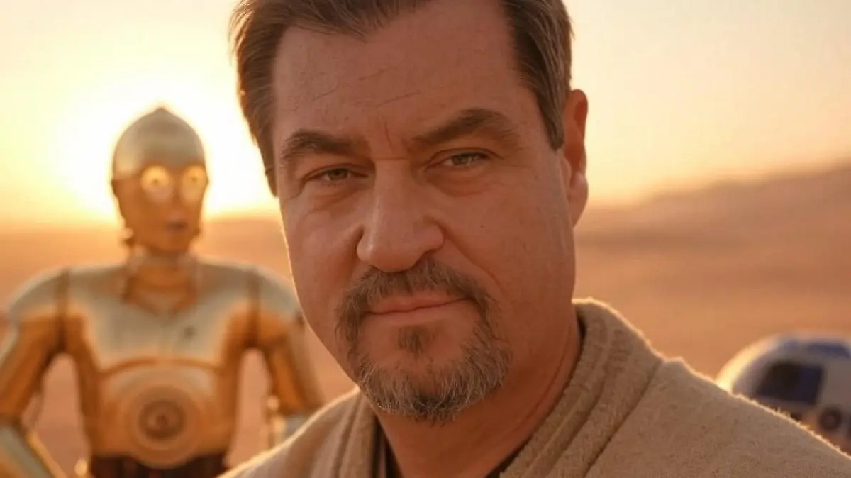 Markus Söder postet Stars-Wars-Fotos, die KI-generiert sind.