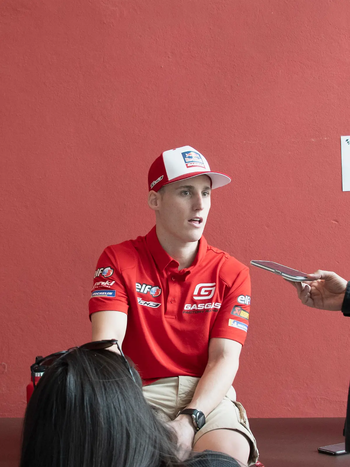 LAGOA, ALGARVE, PORTUGAL - MARCH 23:  Pol Espargaro of Spain and GasGas Factory Racing Tech3 speaks with journalists during the media scrum during the MotoGP Of Portugal - Previews at Autodromo do Algarve on March 23, 2023 in Lagoa, Algarve, Portugal. (Photo by Mirco Lazzari gp/Getty Images)