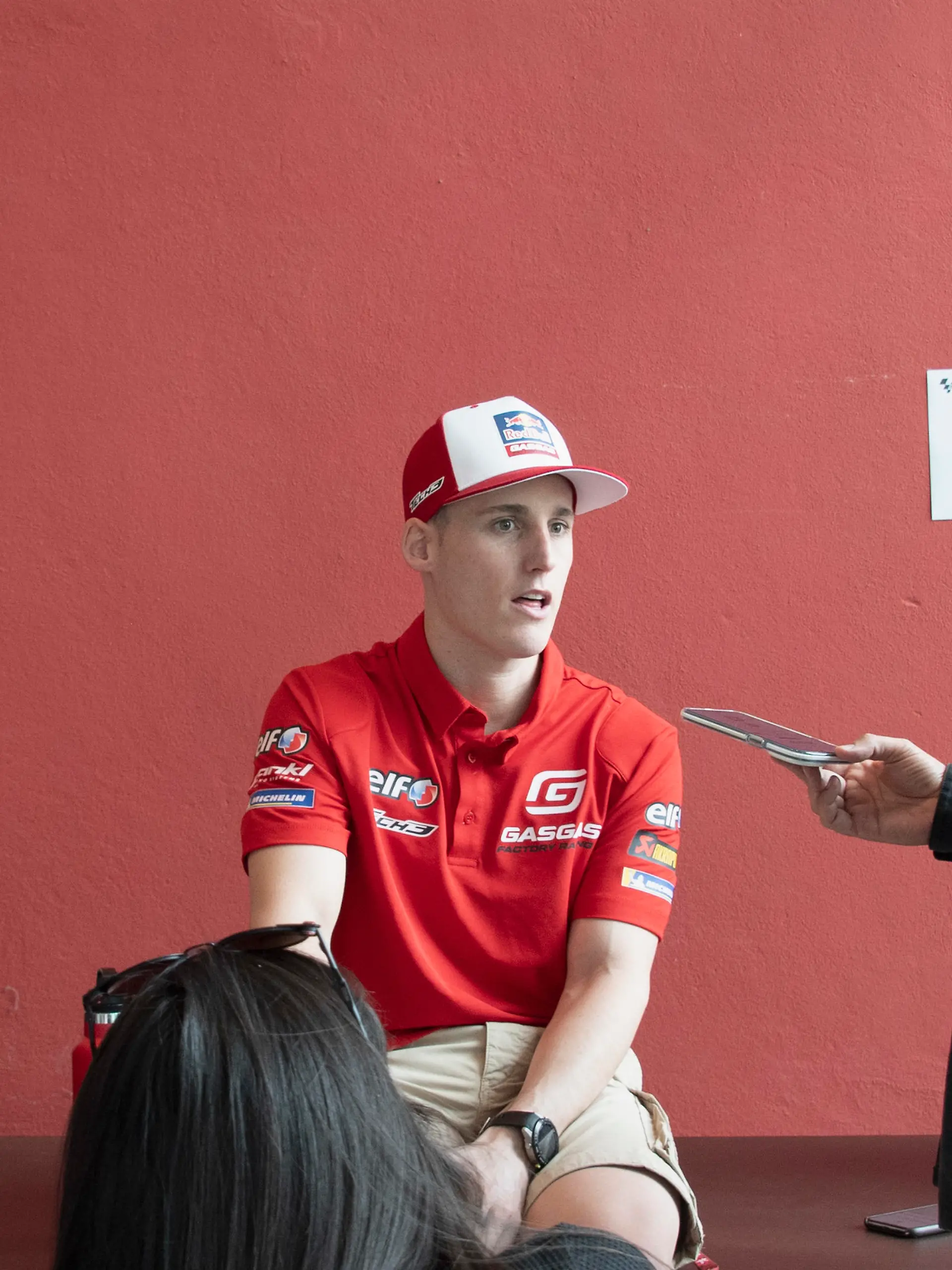 LAGOA, ALGARVE, PORTUGAL - MARCH 23:  Pol Espargaro of Spain and GasGas Factory Racing Tech3 speaks with journalists during the media scrum during the MotoGP Of Portugal - Previews at Autodromo do Algarve on March 23, 2023 in Lagoa, Algarve, Portugal. (Photo by Mirco Lazzari gp/Getty Images)