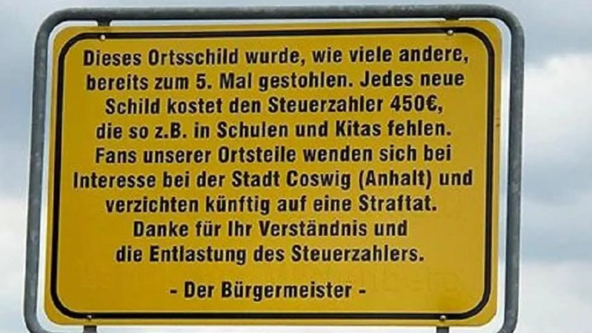 neues Ortsschild