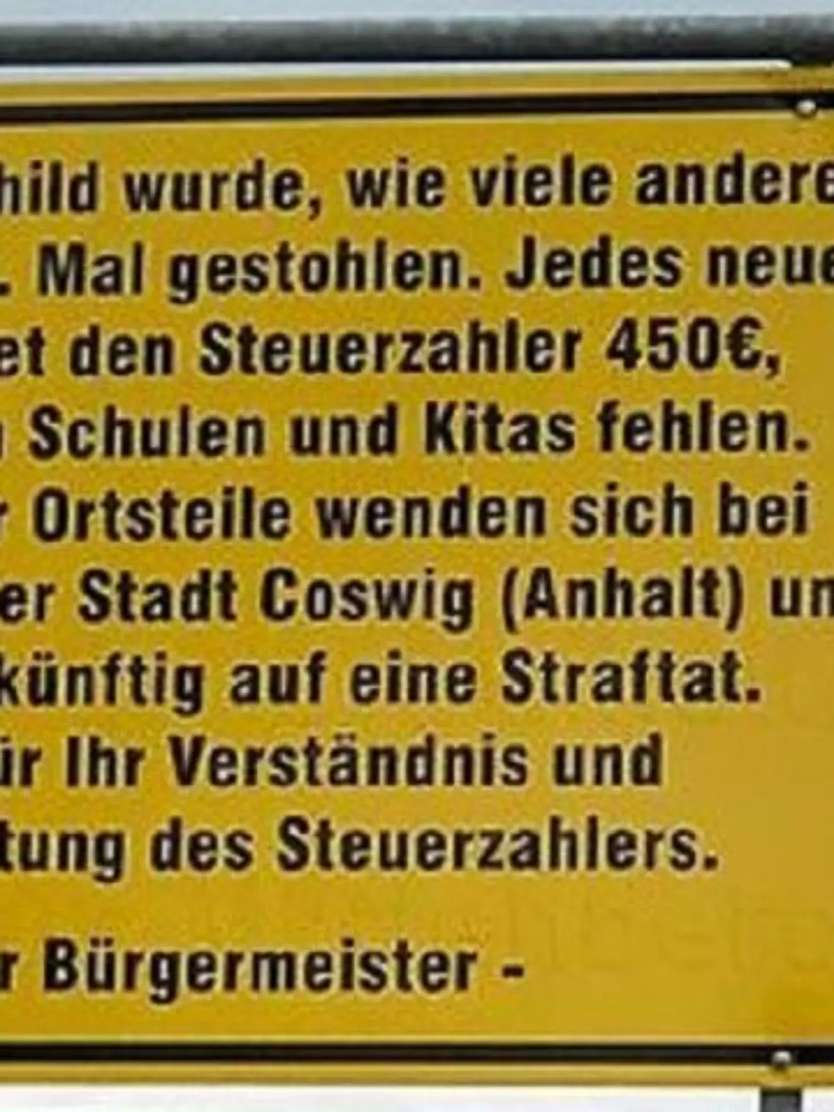 neues Ortsschild