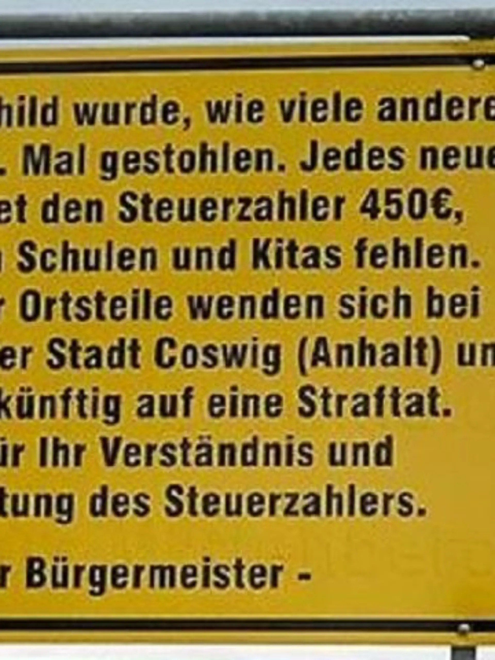 neues Ortsschild