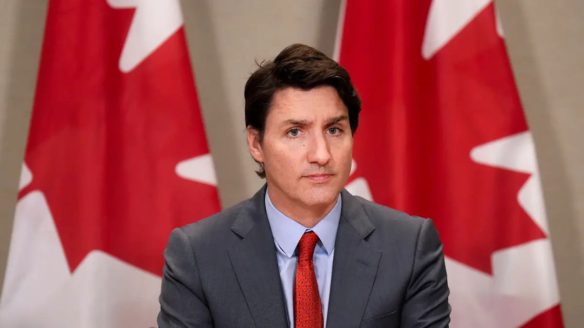 16.03.2023, Kanada, Toronto: Justin Trudeau, Premierminister von Kanada, nimmt an der Sitzung des NAFTA-Beirats teil. Foto: Nathan Denette/The Canadian Press/AP/dpa +++ dpa-Bildfunk +++