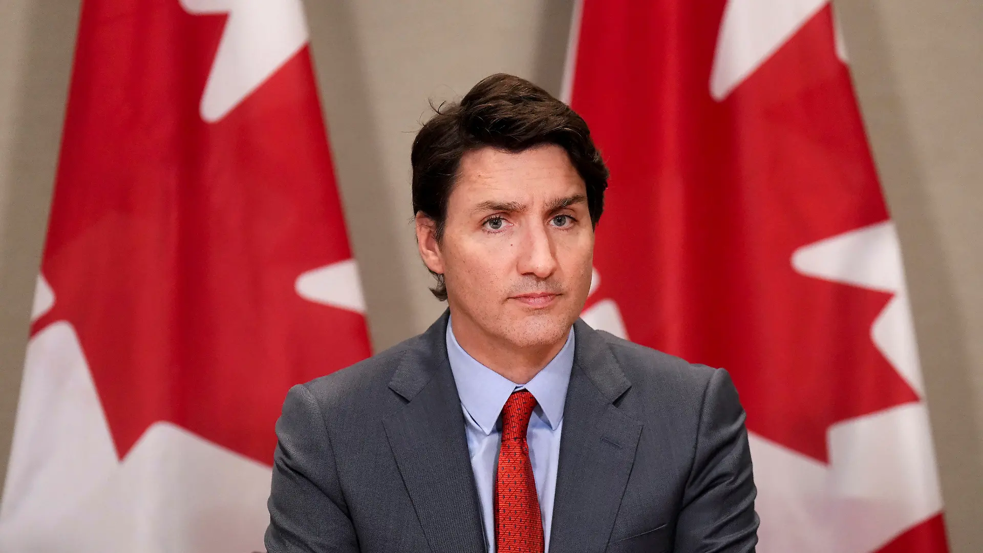 16.03.2023, Kanada, Toronto: Justin Trudeau, Premierminister von Kanada, nimmt an der Sitzung des NAFTA-Beirats teil. Foto: Nathan Denette/The Canadian Press/AP/dpa +++ dpa-Bildfunk +++