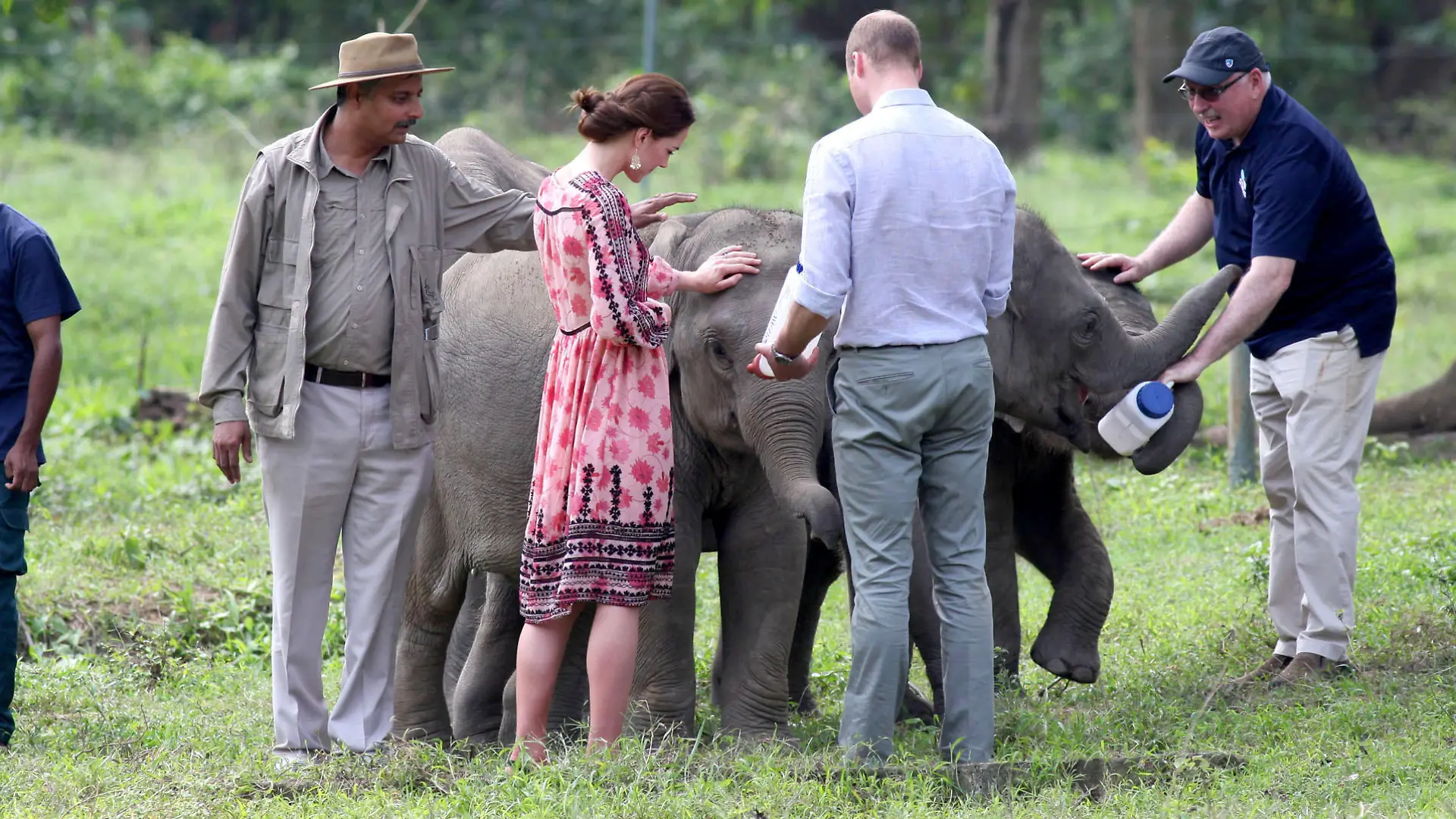 Prinz William und Herzogin Catherine füttern Elefantenwaisen in Guwahati, Indien. Den organisatorischen Teil der Reise übernahm damals Hannah Cockburn-Logie, die jetzt Kates persönliche Assistentin ist.