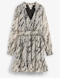 Chiffon-Kleid mit Schlanger-Print