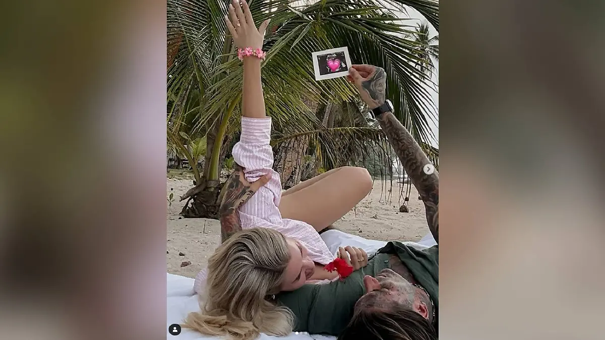 Kim Virginia und Nikola mit dem Ultraschallbild