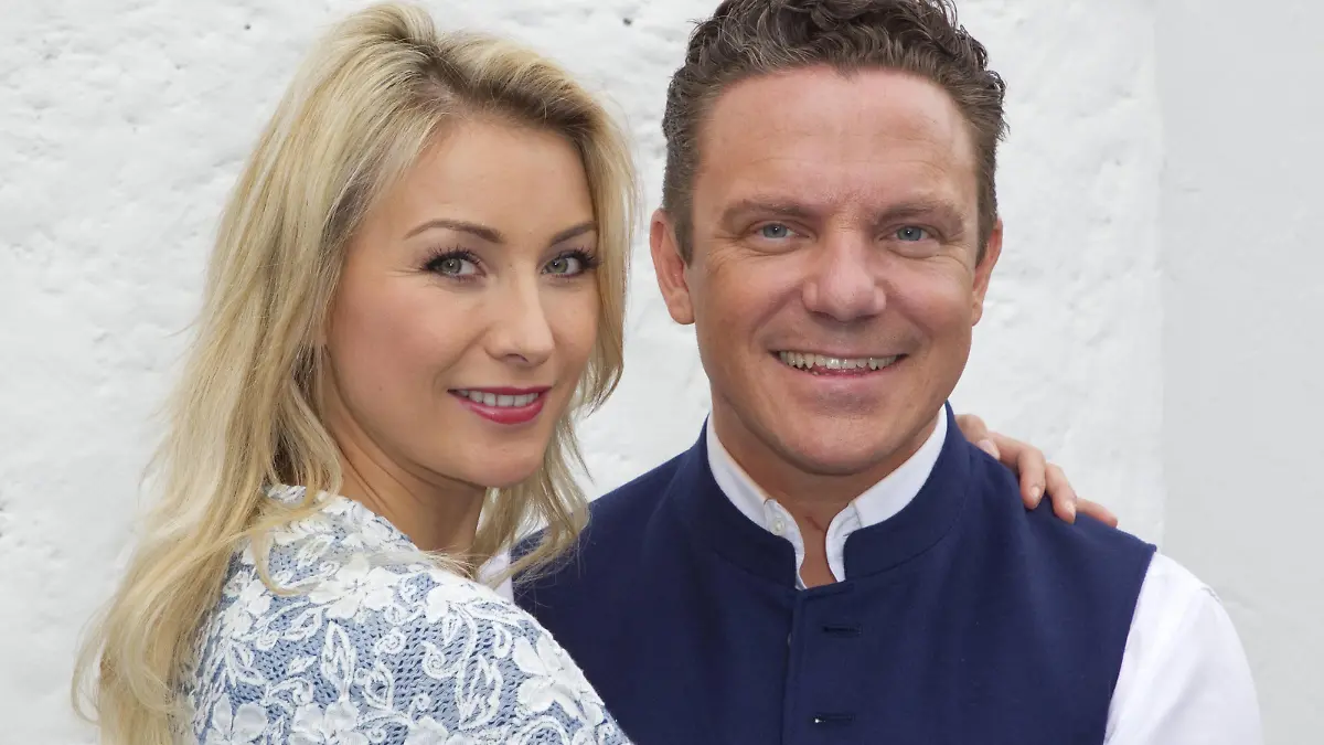 Europapark, Germany - May 19, 2019: Immer wieder Sonntags, ARD / SWR Television Show with Host Stefan Mross and Anna-Carina Woitschack ARD / SWR TV Show Immer wieder Sonntags  
