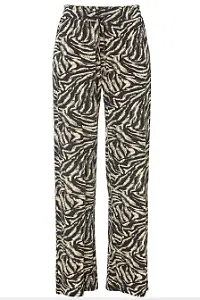 Weite Jerseyhose aus Viskose mit Zebra-Print