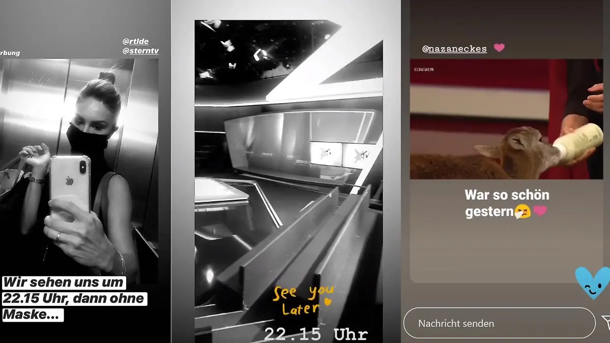 Stern TV: Nazan Eckes übernahm für ihren Kollegen und postete Bilder aus dem Studio.