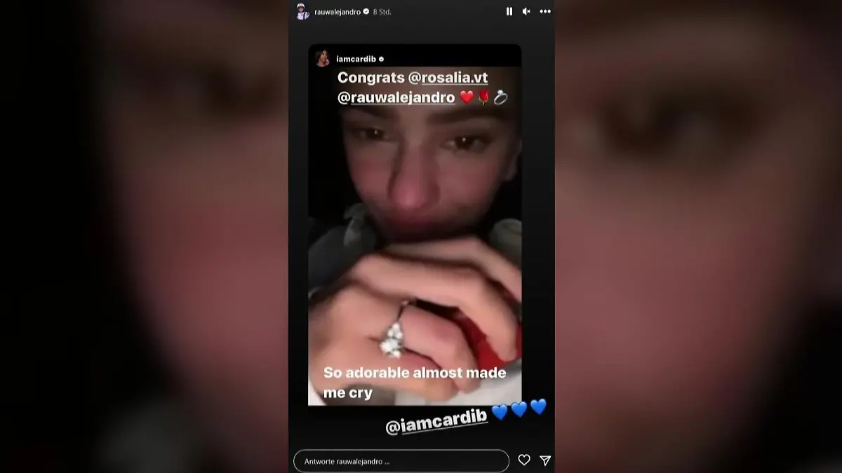 Rosalía präsentiert im Video "Beso" ihren Verlobungsring von Rauw Alejandro - da gratuliert sogar Cardi B.