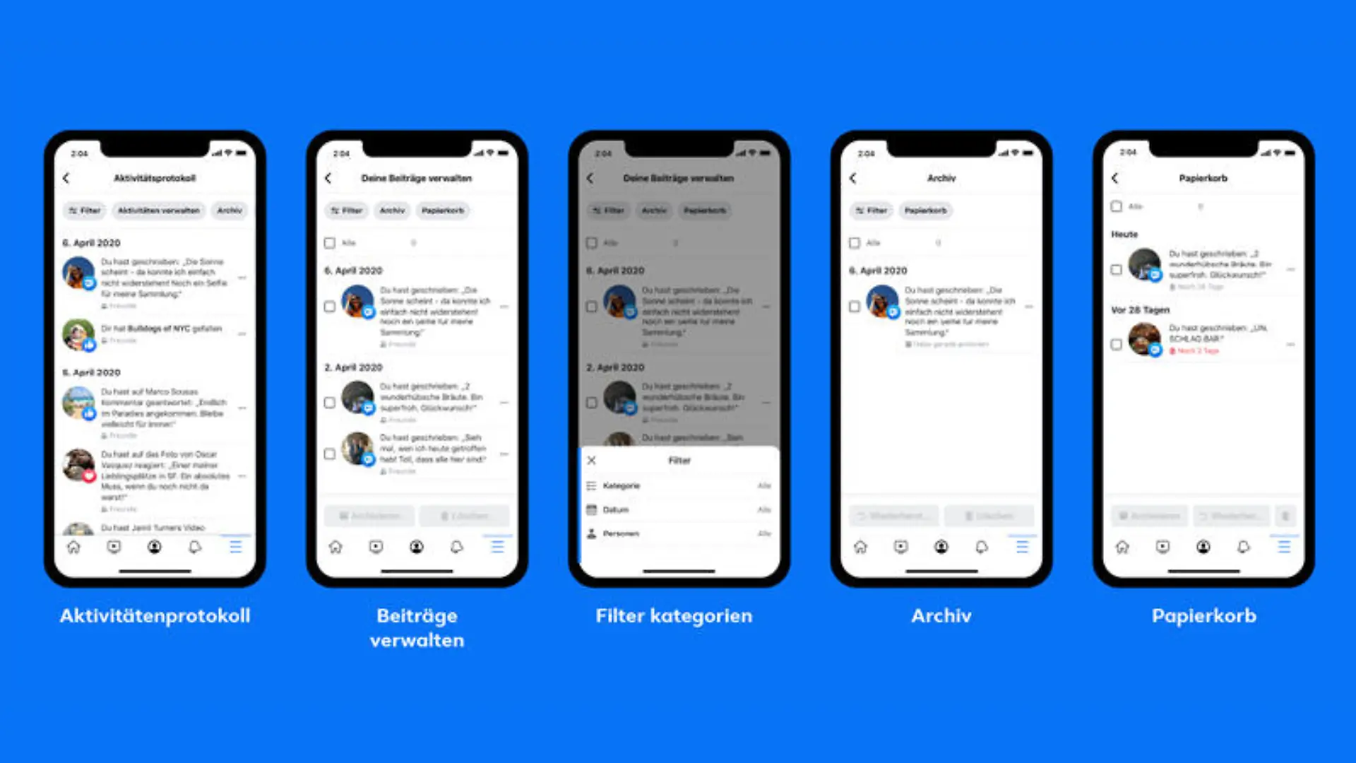 Die neue Archivierfunktion von Facebook soll das Löschen von Beiträgen vereinfachen.