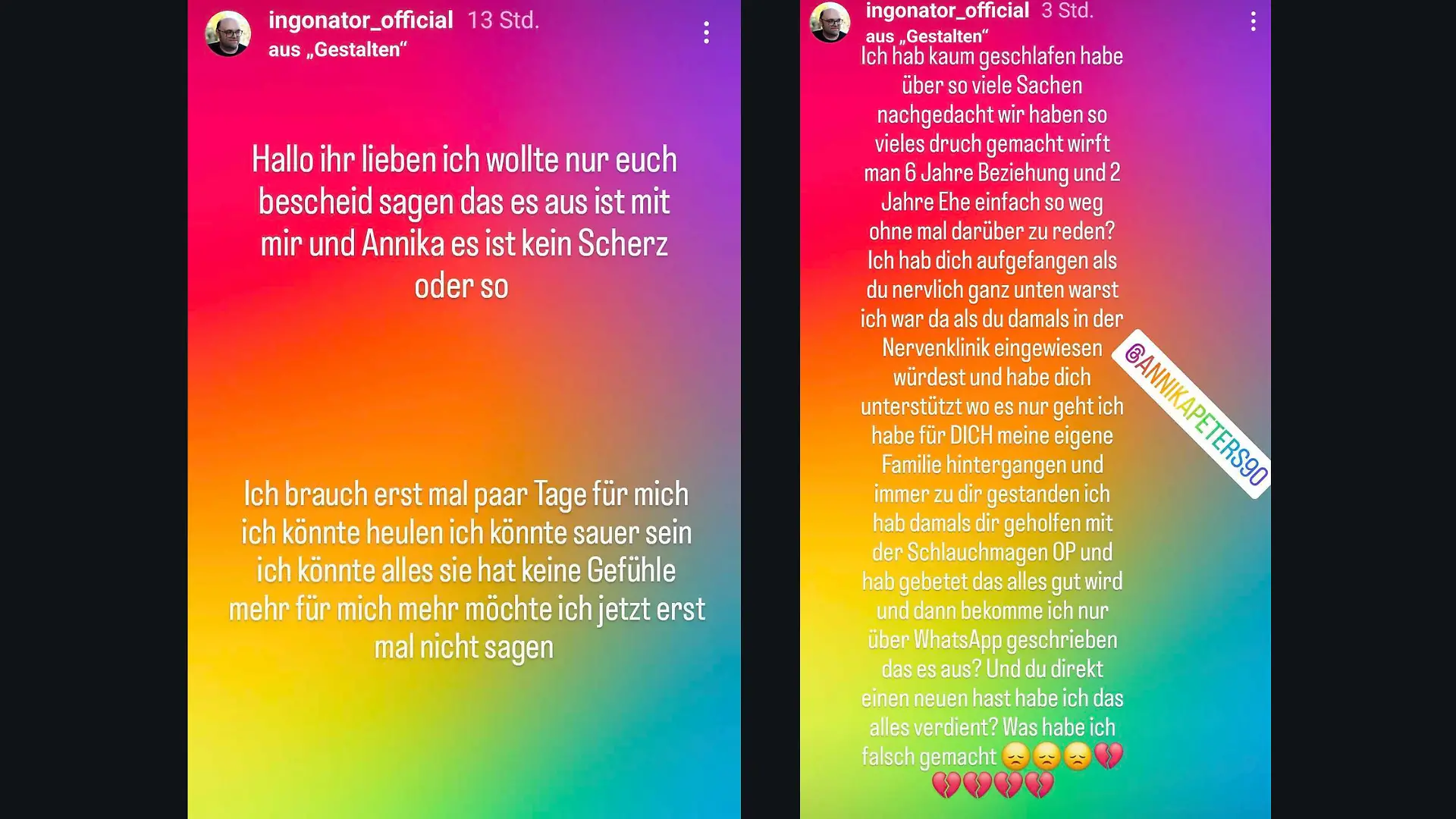„Schwiegertochter gesucht”-Star Ingo verkündet auf Instagram, dass Annika sich von ihm getrennt hat