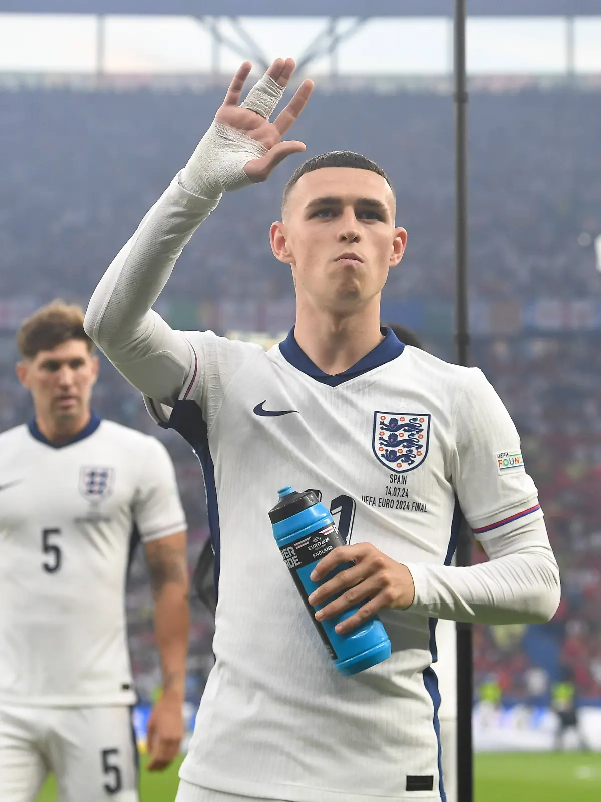 Phil Foden im Finale der Fußball-Europameisterschaft 2024 zwischen England und Spanien in Deutschland am 14. Juli 2024.