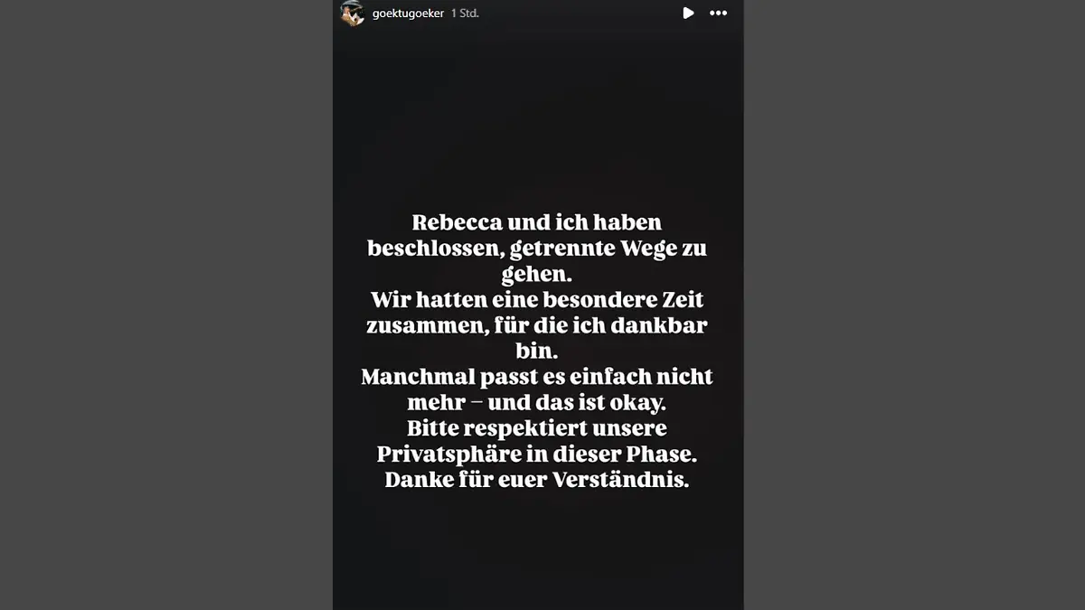 Göktug Göker verkundet Beziehungs-Aus mit Rebecca Ries