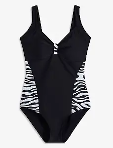 Badeanzug mit Zebra-Details