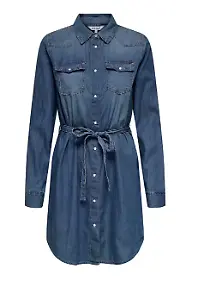Jeanskleid mit Bindegürtel