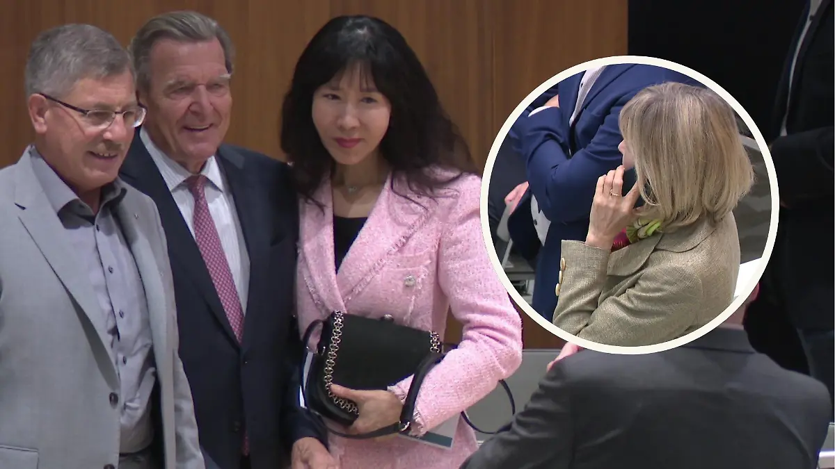 Schröder taucht im Landtag auf - vor den Augen seiner Ex! Wenig Begeisterung über Besuch vom Altkanzler