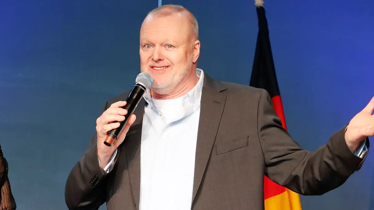 Basel, Switzerland - May 15, 2025: Eurovision Song Contest, ESC 2025: Reception of the German and Austrian embassies as well as the NDR and ORF with TV Host Stefan Raab ESC Eurovision Song Contest 2025 in Basel *** Basel, Switzerland May 15, 2025 Eurovision Song Contest, ESC 2025 Reception of the German and Austrian embassies as well as the NDR and ORF with TV Host Stefan Raab ESC Eurovision Song Contest 2025 in Basel