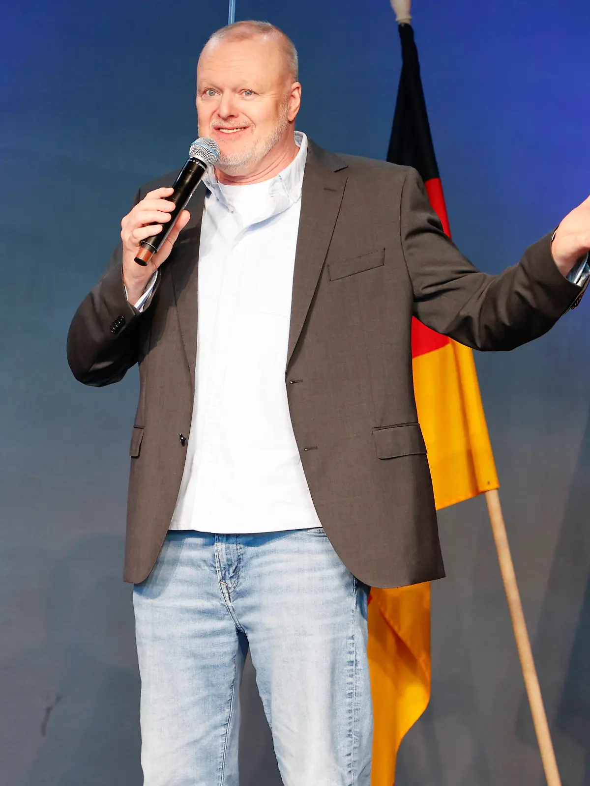 Basel, Switzerland - May 15, 2025: Eurovision Song Contest, ESC 2025: Reception of the German and Austrian embassies as well as the NDR and ORF with TV Host Stefan Raab ESC Eurovision Song Contest 2025 in Basel *** Basel, Switzerland May 15, 2025 Eurovision Song Contest, ESC 2025 Reception of the German and Austrian embassies as well as the NDR and ORF with TV Host Stefan Raab ESC Eurovision Song Contest 2025 in Basel