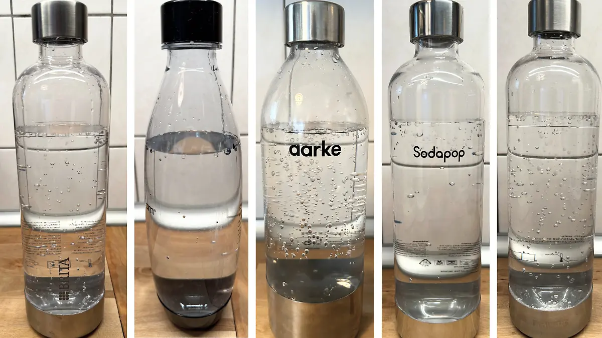 Kohlensäure der Wassersprudler nach jeweils zwei Sprühstößen