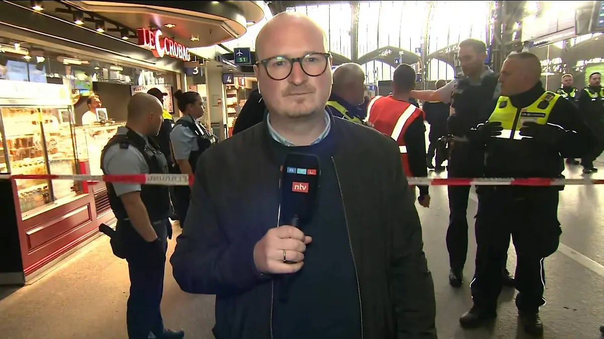 Eindrücke von RTL-Reporter Nils Fischer-Stahl vom Tatort Messer-Attacke am Hamburger Hauptbahnhof