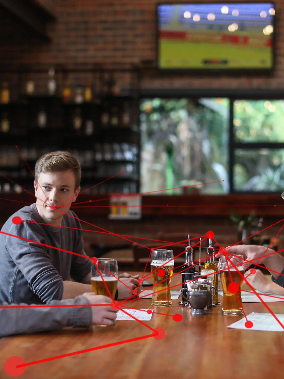 Menschen im Restaurant stecken sich an