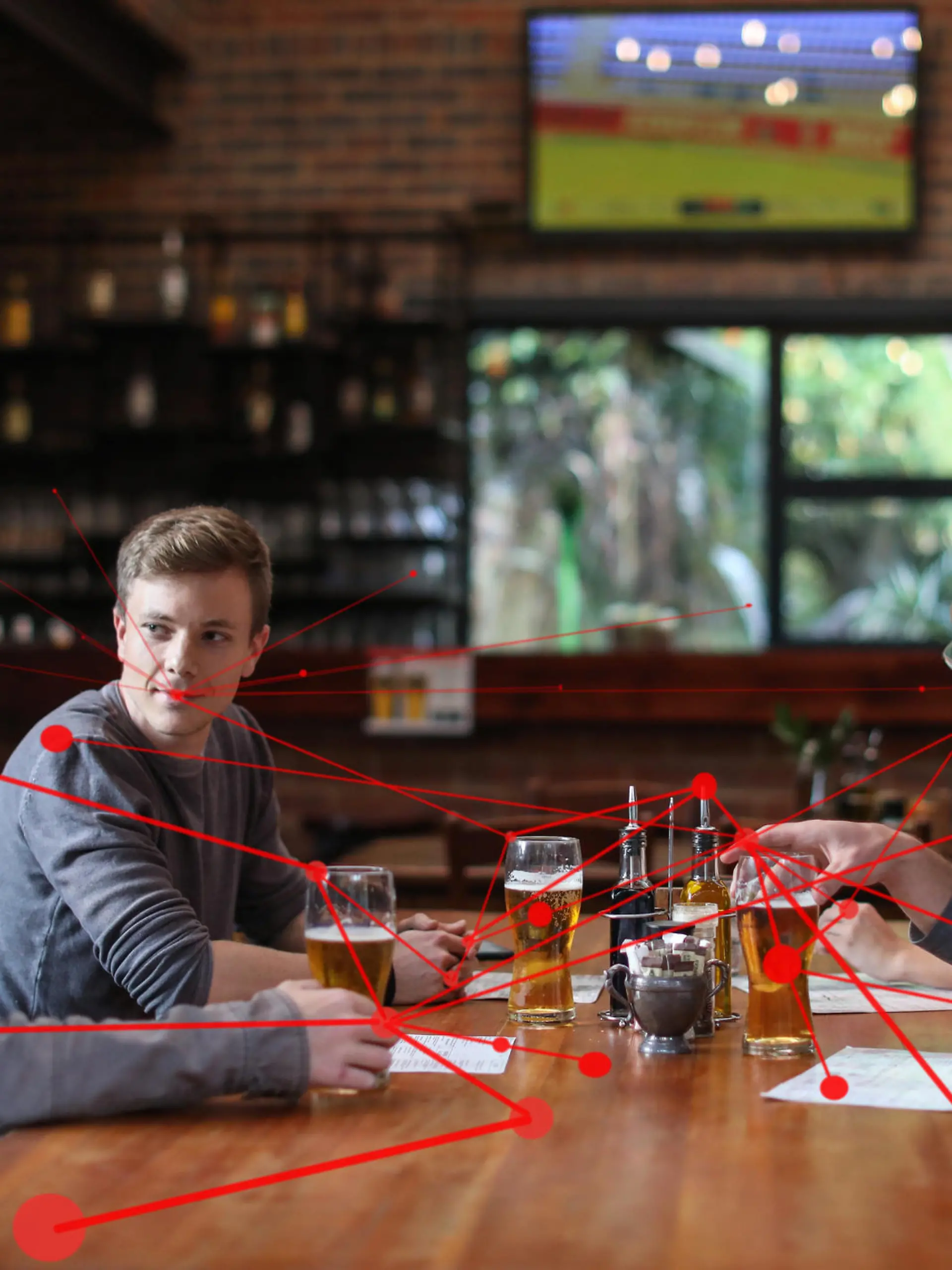 Menschen im Restaurant stecken sich an