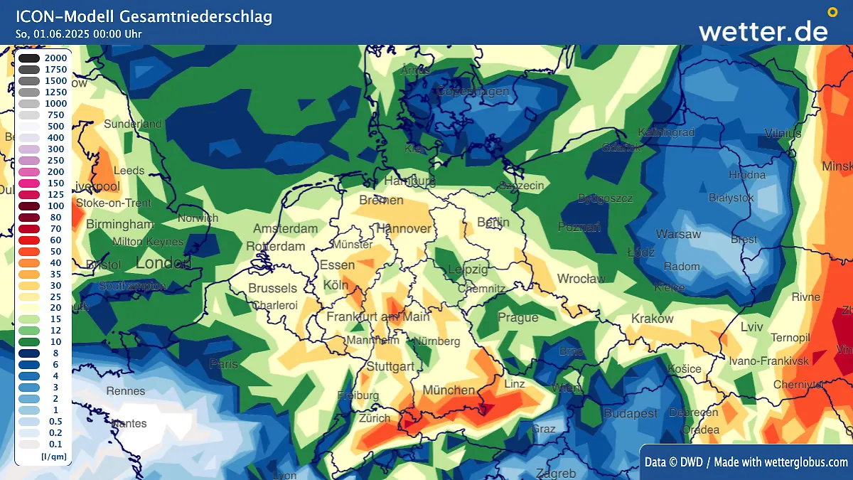 Regenprognose bis Ende Mai 2025