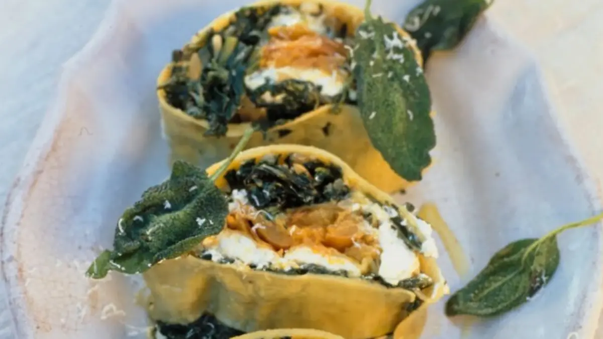 Das dritte Lieblingsrezept von Jamie Oliver: Rotolo mit Spinat, Kürbis und Ricotta