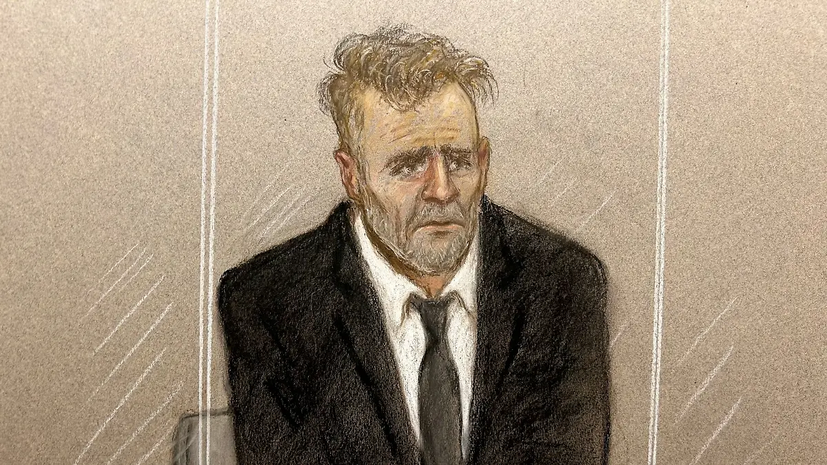 Eine Zeichnung von Paul Doyle, der seit Freitag in Liverpool vor Gericht steht.