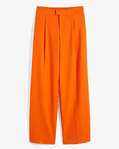 Weite Bundfaltenhose in Orange