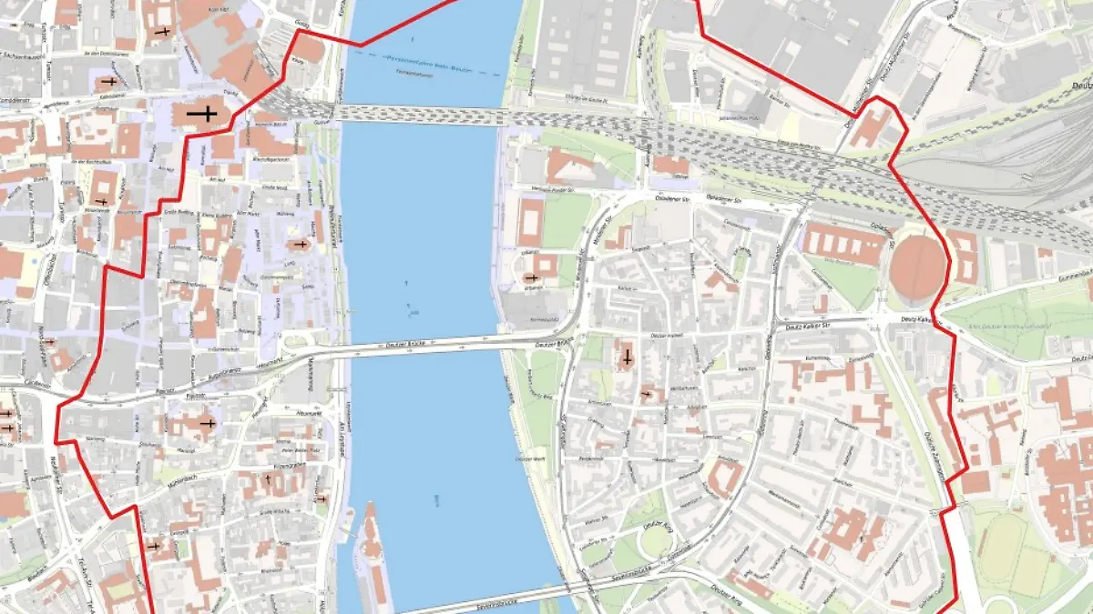 Das Evakuierungsgebiet in Köln am Mittwoch (4. Juni).