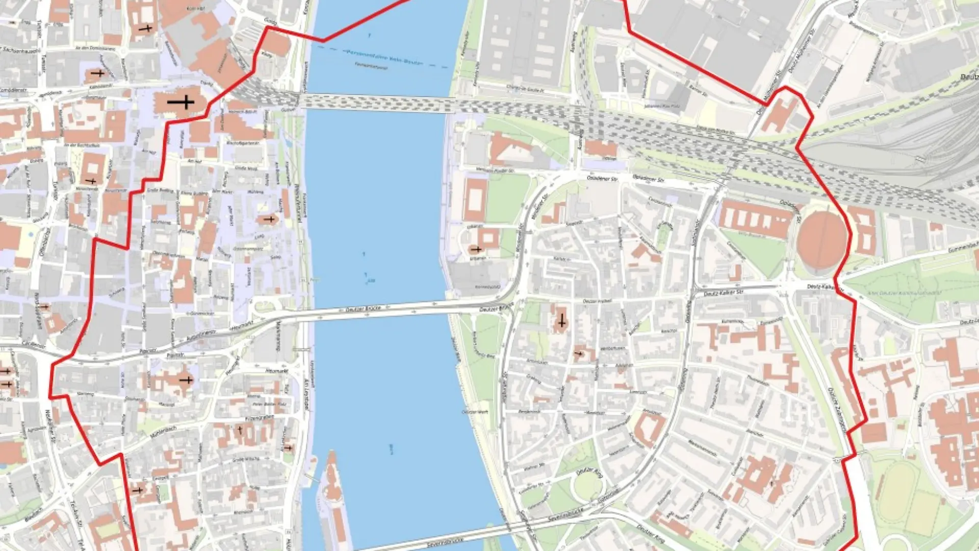 Das Evakuierungsgebiet in Köln am Mittwoch (4. Juni).