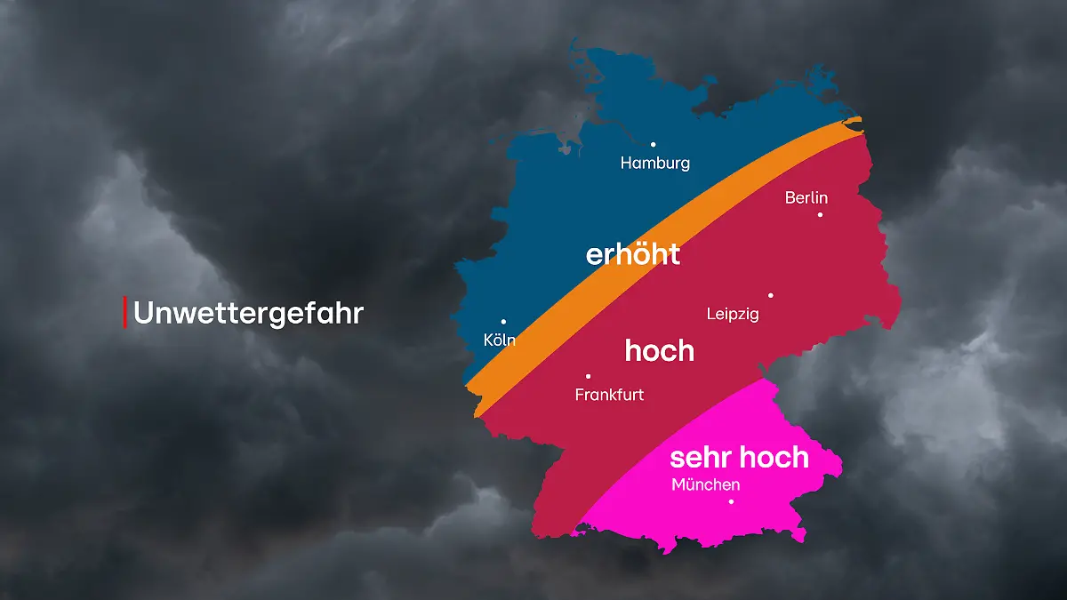 Unwettergefahr am Mittwoch