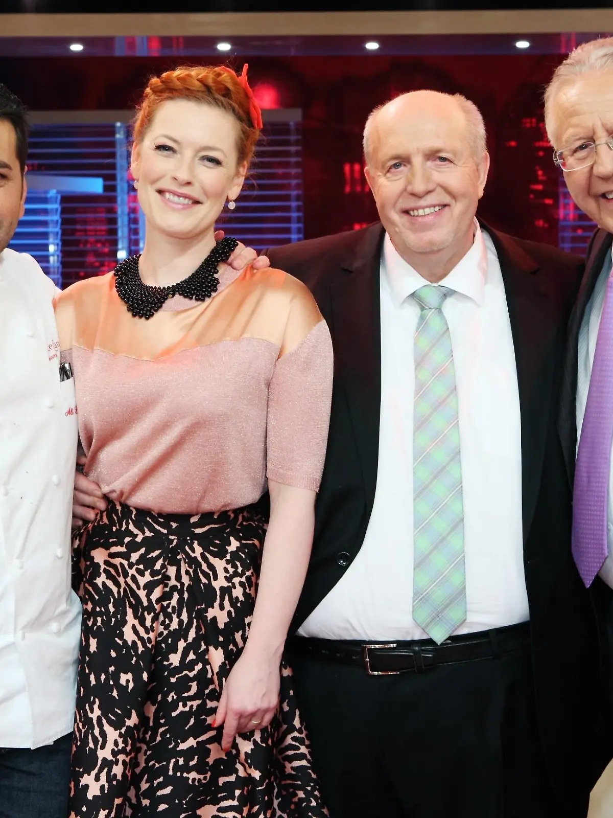 V.l.: Koch-Coach Ali Güngörmüs, Enie van de Meiklokjes, Reiner Calmund, Heinz Horrmann