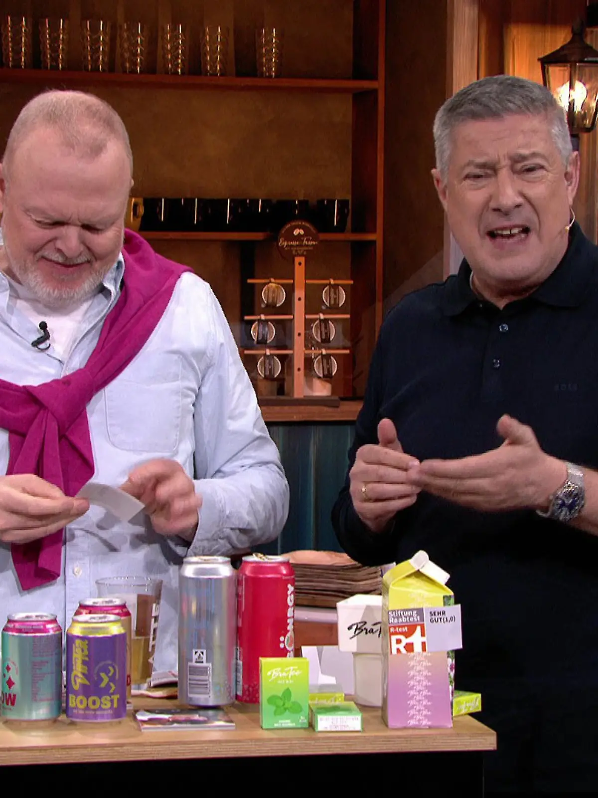 Stefan Raab udn Joachim Llambi testen Promi-Produkte