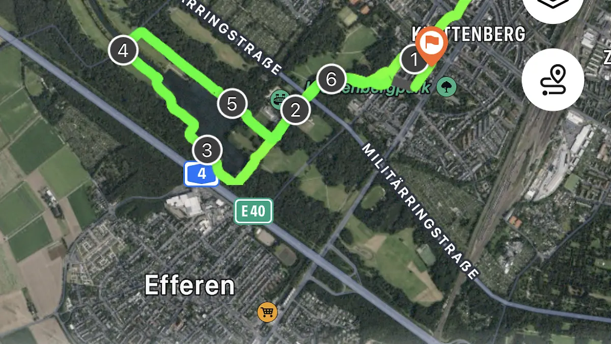 Lauf durch GPS an der Uhr aufgezeichnet.