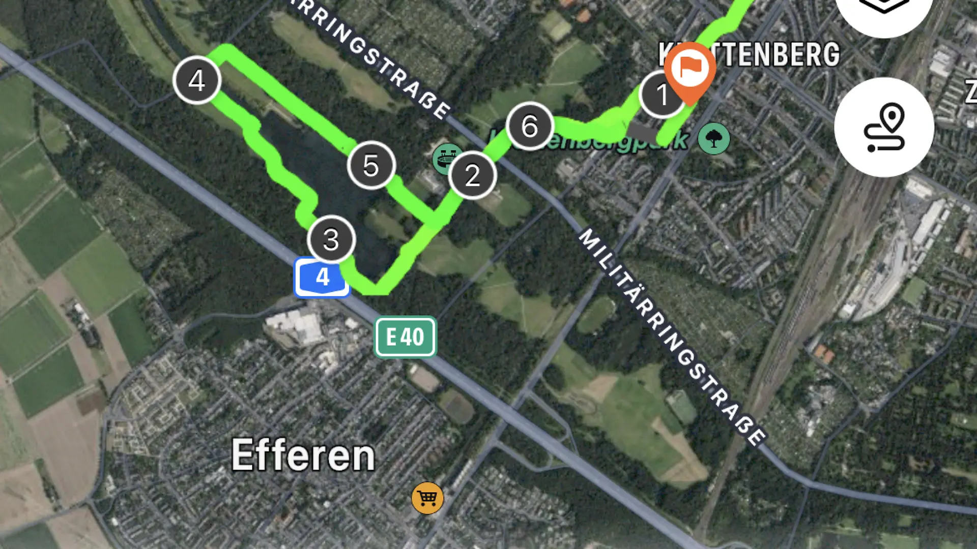 Lauf durch GPS an der Uhr aufgezeichnet.